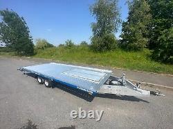 REMORQUE PORTE VOITURE TRANSPORTEUR EN ALUMINIUM 18,4FT X 6, FT 2700KG ESSIEU DOUBLE 5,5m x 2,1m