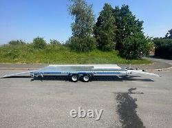 REMORQUE PORTE VOITURE TRANSPORTEUR EN ALUMINIUM 18,4FT X 6, FT 2700KG ESSIEU DOUBLE 5,5m x 2,1m