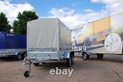 Remorque BOX 8,7 pieds x 4 pieds Double essieu 750 kg PTAC Essieux ALKO Couverture en toile
