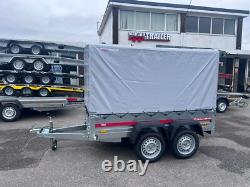 Remorque BOX à double essieu galvanisée 750kg NON FREINÉE 7,6 x 4,1 pieds 231 cm x 126 cm