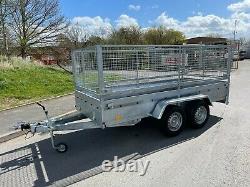 Remorque De Voiture Cage 11ftx5ft Jumeaux Axle 2700kg Remorque Meshsides Freinée 3,5m X 1,5m