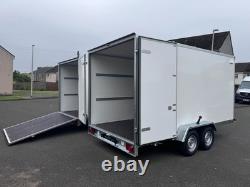 Remorque à benne double essieu toute neuve 400cm x 200cm x 200cm avec portes de grange 2700kg Bra
