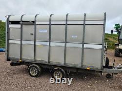 Remorque à bétail IFOR WILLIAMS DP120S-12, 12 pieds, double essieu avec plateaux pour moutons