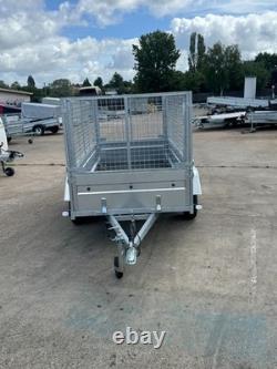 Remorque à cage grillagée 8x4 à double essieu sans frein, remorque porte-voiture grillagée MGW 750 kg, neuve