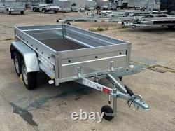 Remorque à cage grillagée 8x4 à double essieu sans frein, remorque porte-voiture grillagée MGW 750 kg, neuve
