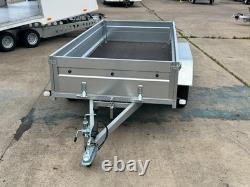 Remorque à cage grillagée 8x4 à double essieu sans frein, remorque porte-voiture grillagée MGW 750 kg, neuve