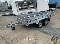 Remorque à cage grillagée 8x4 à double essieu sans frein, remorque porte-voiture grillagée MGW 750 kg, neuve
