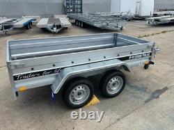 Remorque à cage grillagée 8x4 à double essieu sans frein, remorque porte-voiture grillagée MGW 750 kg, neuve