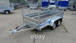 Remorque à cage grillagée neuve 10 pi x 5 pi à deux essieux 750 kg MGW remorque pour voiture 3 m x 1,5 m