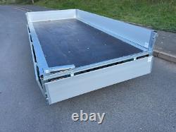 Remorque à côté rabattable 10,6ft x 5,6ft double essieu 2700kg remorque en cage 3,25m x 1,71m