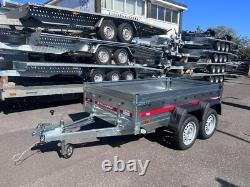 Remorque à deux essieux galvanisée de 2,3 m x 1,26 m, 750 kg, non freinée, 2,3 m x 1,26 m