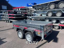 Remorque à deux essieux galvanisée de 2,3 m x 1,26 m, 750 kg, non freinée, 2,3 m x 1,26 m