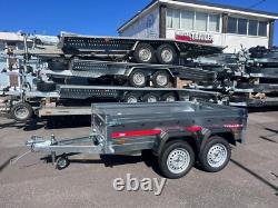 Remorque à deux essieux galvanisée de 2,3 m x 1,26 m, 750 kg, non freinée, 2,3 m x 1,26 m