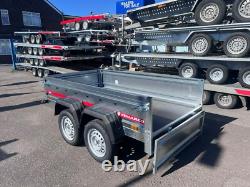 Remorque à deux essieux galvanisée de 2,3 m x 1,26 m, 750 kg, non freinée, 2,3 m x 1,26 m