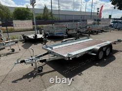 Remorque à double essieu 2000 kg 4 m x 1,8 m 13,2 pi x 6 pi Transporteur de voiture basculant + Contreplaqué