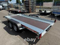 Remorque à double essieu 2000 kg 4 m x 1,8 m 13,2 pi x 6 pi Transporteur de voiture basculant + Contreplaqué