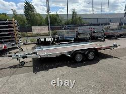 Remorque à double essieu 2000 kg 4 m x 1,8 m 13,2 pi x 6 pi inclinable pour transport de voiture + CONTREPLAQUÉ