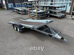 Remorque à double essieu 2000 kg 4 m x 1,8 m 13,2 pi x 6 pi inclinable pour transport de voiture + CONTREPLAQUÉ