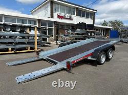 Remorque à double essieu 2000 kg 4 m x 1,8 m 13,2 pi x 6 pi inclinable pour transport de voiture + CONTREPLAQUÉ