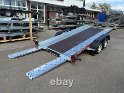 Remorque à double essieu 2000 kg 4 m x 1,8 m 13,2 pi x 6 pi inclinable pour transport de voiture + CONTREPLAQUÉ