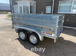 Remorque à double essieu 7,6 x 4,3 pieds, caisse à côtés hauts, 750 kg, sans frein, 232 x 130 cm