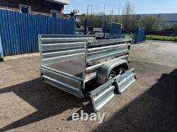 Remorque à double essieu 7,6 x 4,3 pieds, caisse à côtés hauts, 750 kg, sans frein, 232 x 130 cm