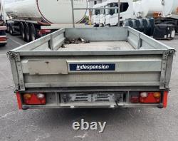 Remorque à double essieu Indespension robuste à ridelles rabattables 10 pi x 5 pi