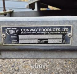 Remorque à double essieu à rideau CONWAY, 2600 kg de poids brut