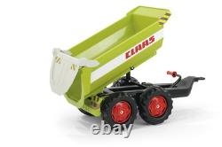 Remorque à essieux jumeaux à 4 roues Rolly Claas Half Pipe pour tracteur à pédales pour enfants