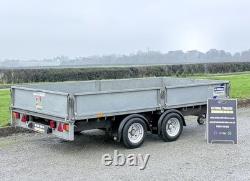 Remorque à plateau basculant Ifor Williams LM126 12 pieds (3500 kg) Ivor Nugent à double essieu