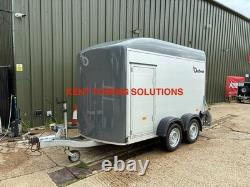 Remorque à plateau double essieu Debon C500 d'occasion + porte + côtés en aluminium 2000KG PTAC ? PAS DE TVA
