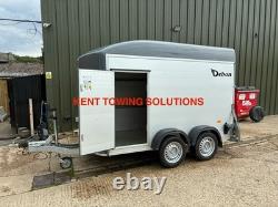 Remorque à plateau double essieu Debon C500 d'occasion + porte + côtés en aluminium 2000KG PTAC ? PAS DE TVA