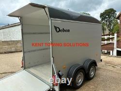 Remorque à plateau double essieu Debon C500 d'occasion + porte + côtés en aluminium 2000KG PTAC ? PAS DE TVA