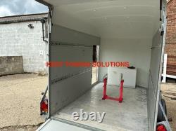 Remorque à plateau double essieu Debon C500 d'occasion + porte + côtés en aluminium 2000KG PTAC ? PAS DE TVA