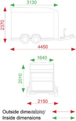 Remorque à plateau double essieu Debon C500 d'occasion + porte + côtés en aluminium 2000KG PTAC ? PAS DE TVA