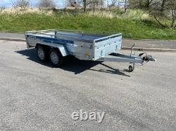 Remorque à voiture avec cage 11ftx5ft double essieu 2700kg freins côtés en treillis remorque 3,5m x 1,5m