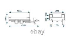 Remorque basculante Debon Tipper PW2.4 à double essieu à 3 voies électrique / manuelle 2600kg MGW