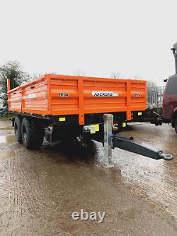 Remorque basculante agricole de 8 tonnes avec ridelles latérales et freins sur les 4 roues - QUALITÉ HAUT DE GAMME