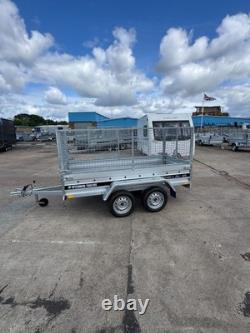 Remorque cage 8x4 à double essieu sans frein, remorque grillagée pour voiture, PTAC 750 kg, neuve