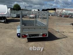 Remorque cage porte-voiture 10x5 à double essieu freinée 1300 kg 294 cm x 143 cm remorque grillagée AL-KO Remorque cage porte-voiture 10x5 à double essieu freinée 1300 kg 294 cm x 143 cm remorque grillagée AL-KO