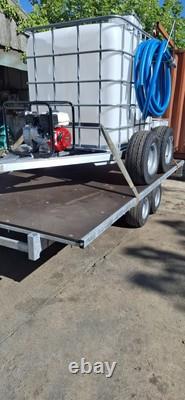 Remorque citerne tout-terrain à double essieu, pulvérisateur d’arrosage pour gazon, pompe Loncin 6,5 ch pour quad