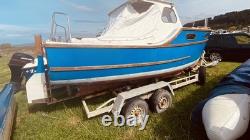 Remorque de bateau à double essieu, robuste, comprend un bateau de pêche Colvic Fisher 20