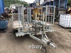 Remorque de chantier Indespension 3,5 tonnes à double essieu avec pinces et rampes (E1246)