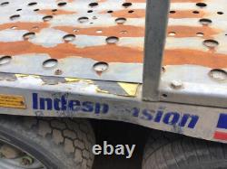 Remorque de chantier Indespension 3,5 tonnes à double essieu avec pinces et rampes (E1246)