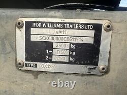 Remorque de chantier à deux essieux Ifor Williams GX126 de 2012, 3500 kg