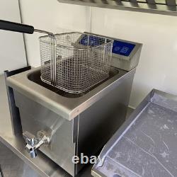 Remorque de restauration à double essieu en acier inoxydable, unité mobile de café pour événements