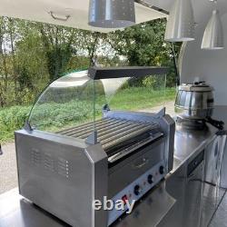 Remorque de restauration à double essieu en acier inoxydable, unité mobile de café pour événements