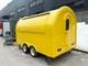 Remorque De Restauration Mobile Jaune &agrave; Double Essieu Avec Double Trappe De Service