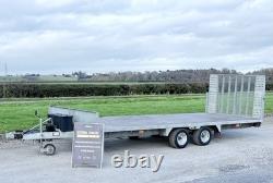Remorque de transport de voiture Bateson à plateforme inclinable de 16 pieds avec double essieu Ivor Ifor Brian James PRG
