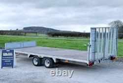 Remorque de transport de voiture Bateson à plateforme inclinable de 16 pieds avec double essieu Ivor Ifor Brian James PRG